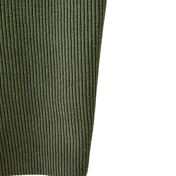 Vintage Talbots Medium Sweater Button Cardigan Vest Tunic Green Cotton Womens - Picture 12 of 12